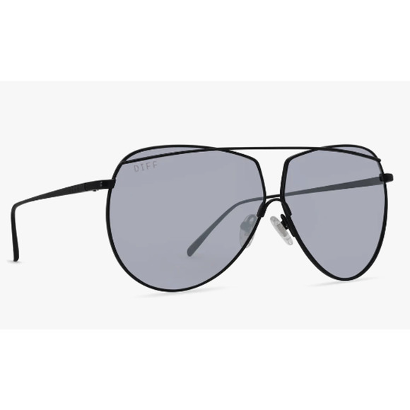 Diff Eyewear Accessories - Diff Eyewear Matte Black Grey Mirror Polarized Sunglasses NWT